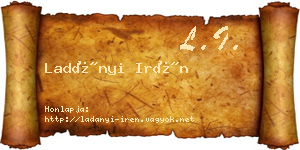 Ladányi Irén névjegykártya
